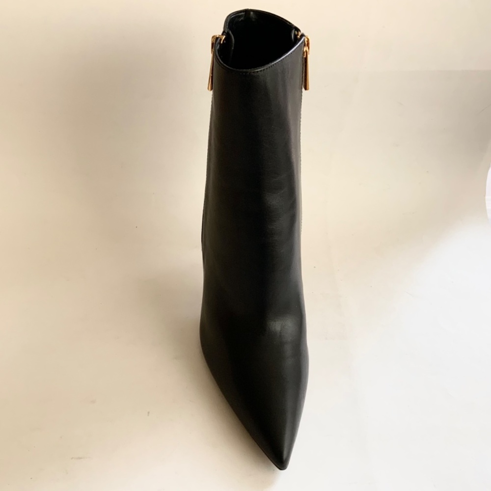 Michael Kors Keke Black Leather Ankle Boots Stiletto Heel Pointed Toe Bootie 9.5 - Picture 13 of 15